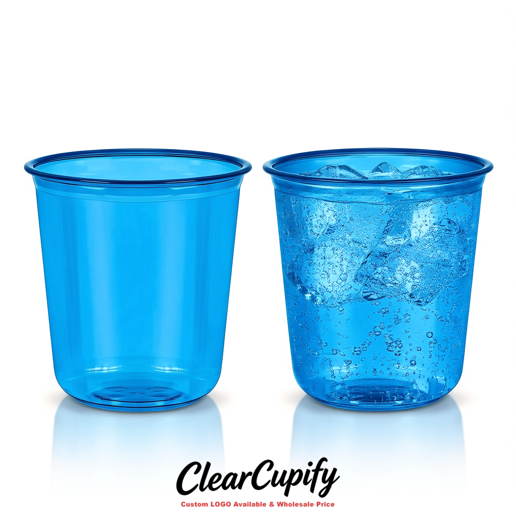Sapphire U-shaped Cup with Round Bottom: Stackable & Disposable Plastic Cup