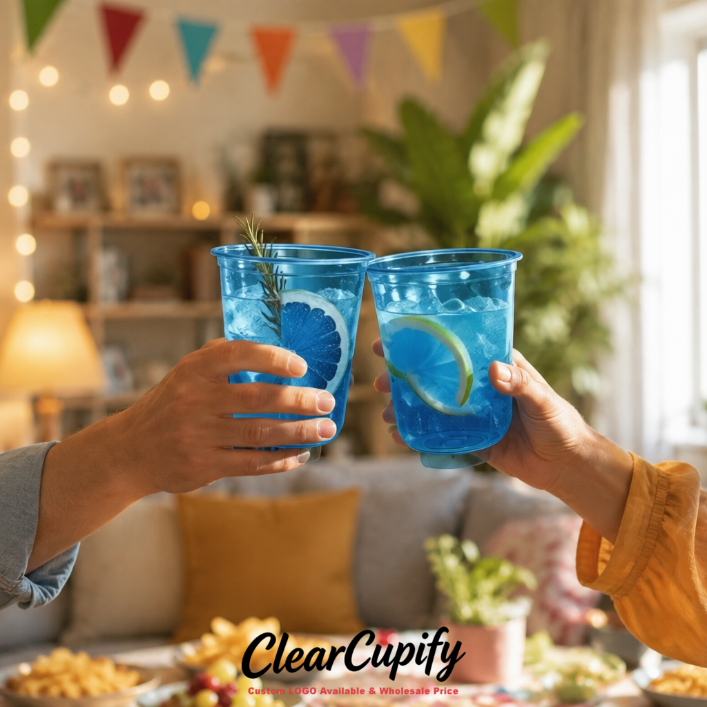 Sapphire U-shaped Cup with Round Bottom: Stackable & Disposable Plastic Cup