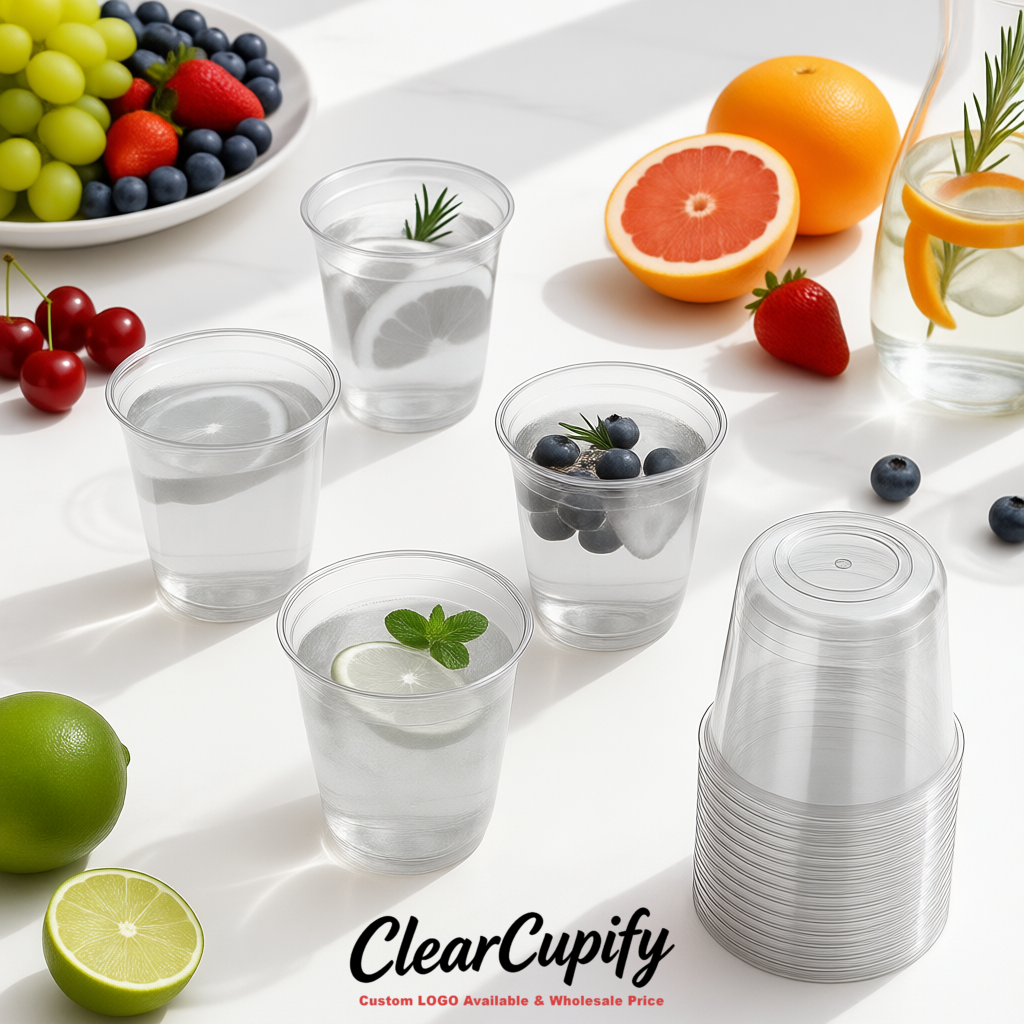 Silver U-shaped Cup with Round Bottom: Stackable & Disposable Plastic Cup