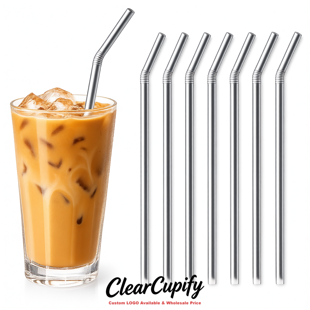 Silver Plastic Straws 8.26 x 0.2 inch Flexible Bendy Disposable Drinking Straws Supplier