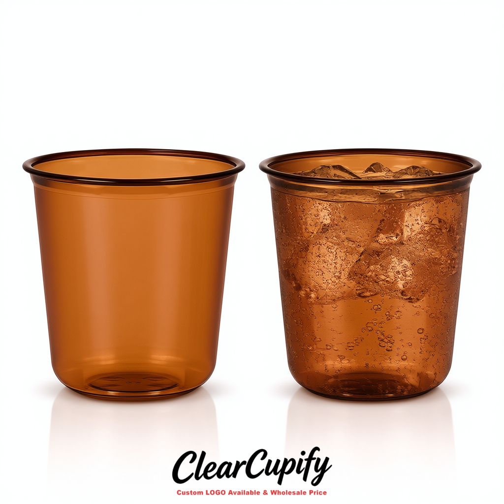 Terracotta U-shaped Cup with Round Bottom: Stackable & Disposable Plastic Cup