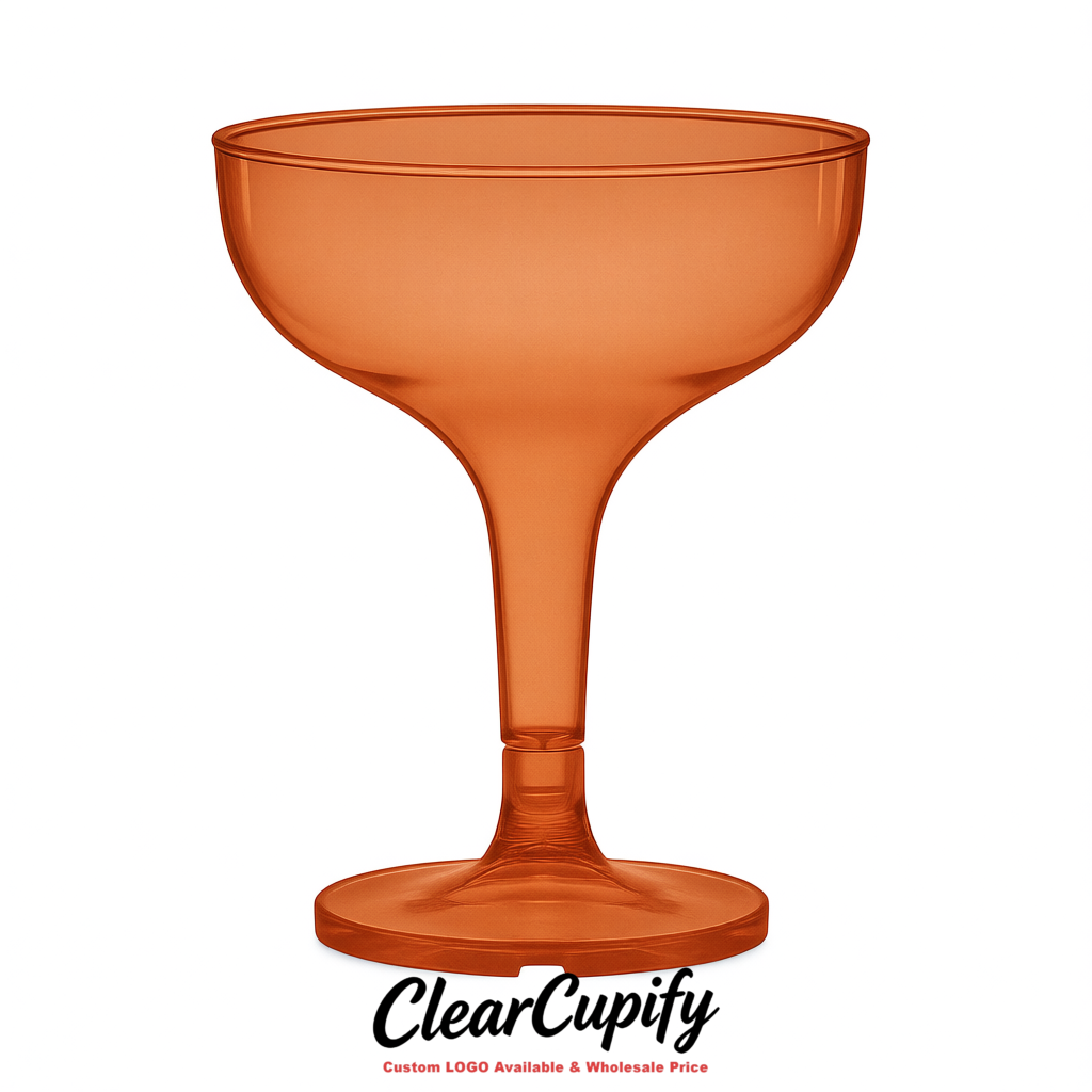 Terracotta 5oz Stackable Plastic Martini Glasses 4.13x3.14 inches/10.5x8 cm For Champagne Tower