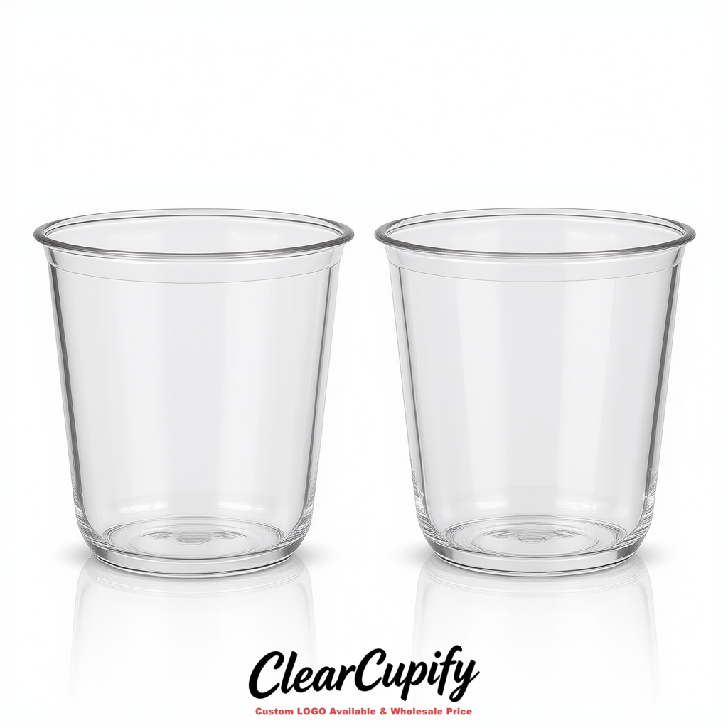 Transparent U-shaped Cup with Round Bottom: Stackable & Disposable Plastic Cup