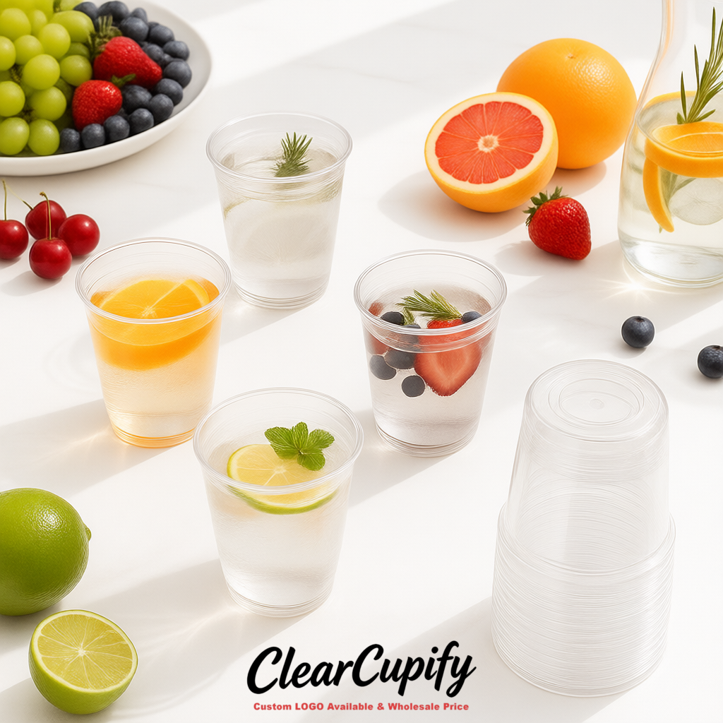 Transparent U-shaped Cup with Round Bottom: Stackable & Disposable Plastic Cup