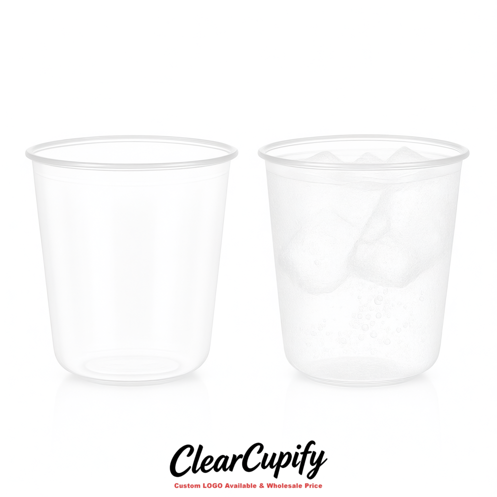White U-shaped Cup with Round Bottom: Stackable & Disposable Plastic Cup